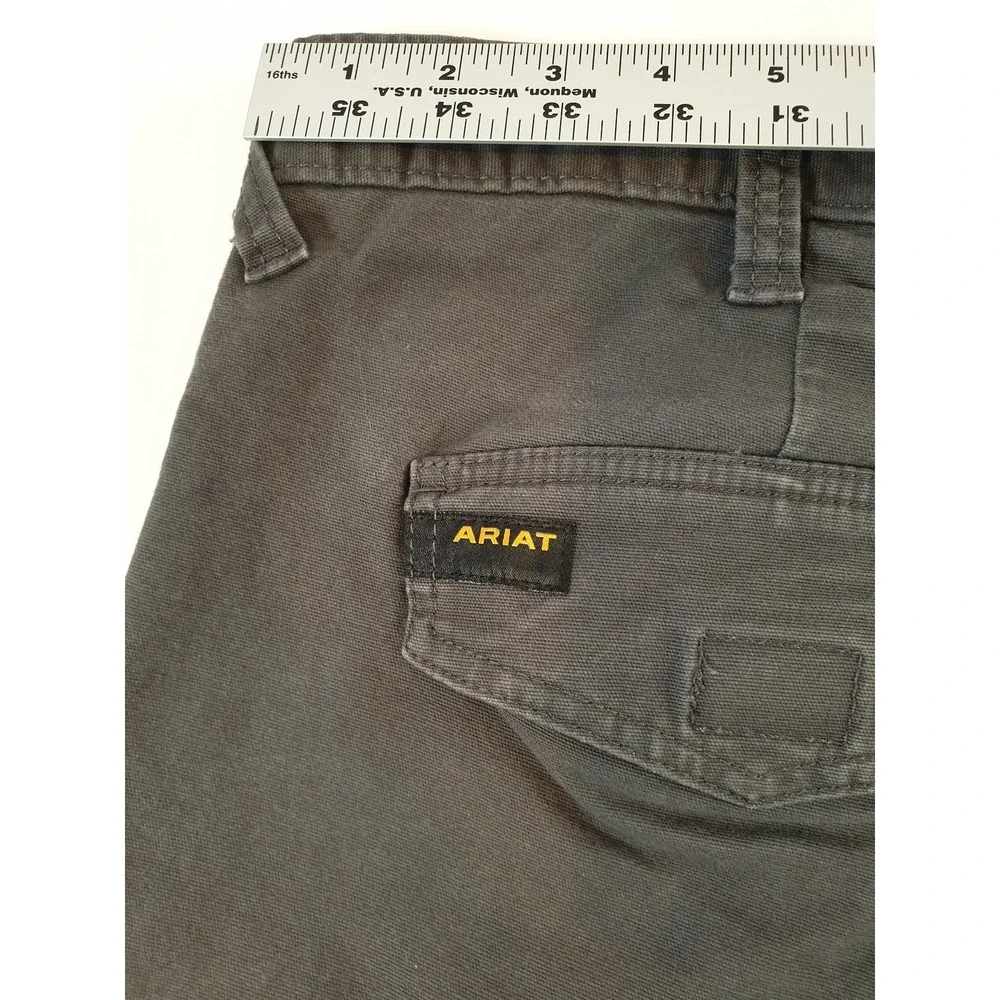 Ariat Rebar Cargo Shorts Mens 42 Gray M4 Relaxed Utility Workwear Cotton Blend - Picture 11 of 16
